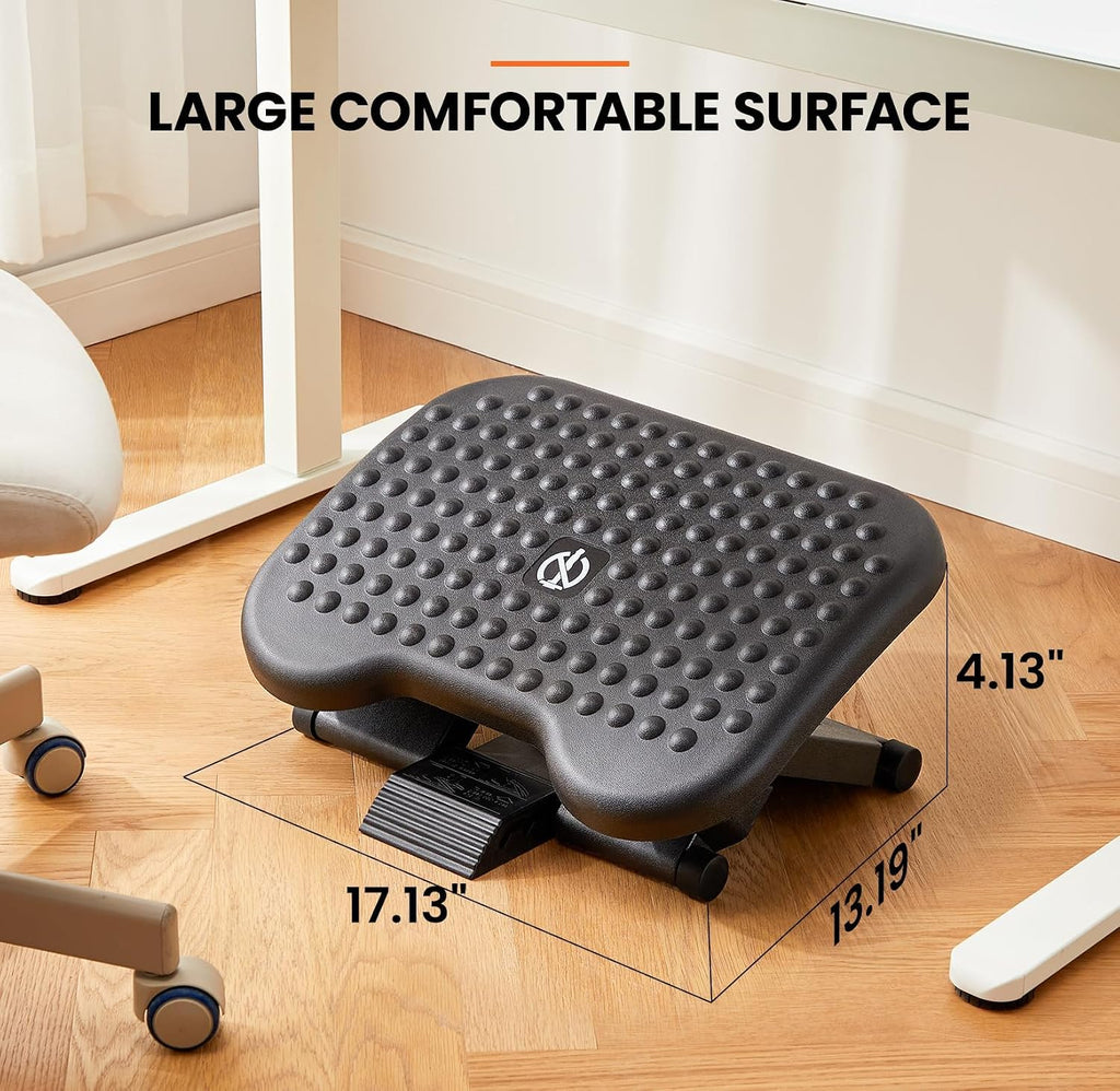 Lámpara ErGear Reposapiés para debajo del escritorio, reposapiés ajustable con 3 configuraciones de altura y ángulo de 30 grados, reposapiés de escritorio ergonómico con textura de masaje, reposapiés y