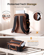 LOVEVOOK Mochila de viaje, Negro-blanco-marrón, 18 pulg., Viajes