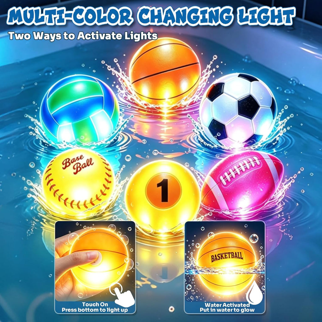 Juguetes de baño iluminados para bebés, juguetes de aro de baloncesto para