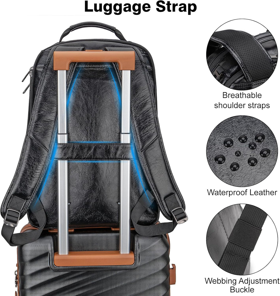 Tzowla Mochila de cuero para laptop, bolsa para hombres y mujeres,...