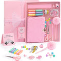 HAPPY LOLLI Pink LolliME - Kit de diario de bricolaje para adolescentes y niñas de 8 a 14 años, regalo de cumpleaños, juego de diario con cerradura de 300 piezas, artes y manualidades, álbum de recortes y diario creativo
