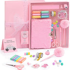 HAPPY LOLLI Pink LolliME - Kit de diario de bricolaje para adolescentes y niñas de 8 a 14 años, regalo de cumpleaños, juego de diario con cerradura de 300 piezas, artes y manualidades, álbum de recortes y diario creativo