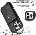 Funda cruzada de cuero genuino para iPhone 16 Pro Max