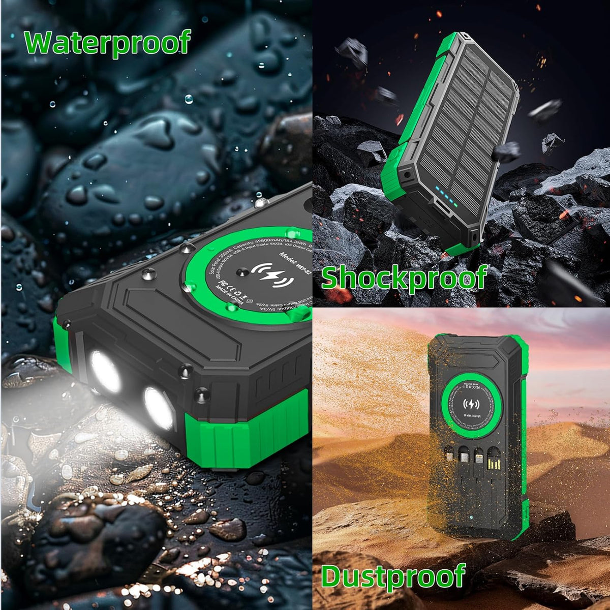 YOLOSKS Cargador Solar Power Bank 49800mAh Cargador de Teléfono Por...