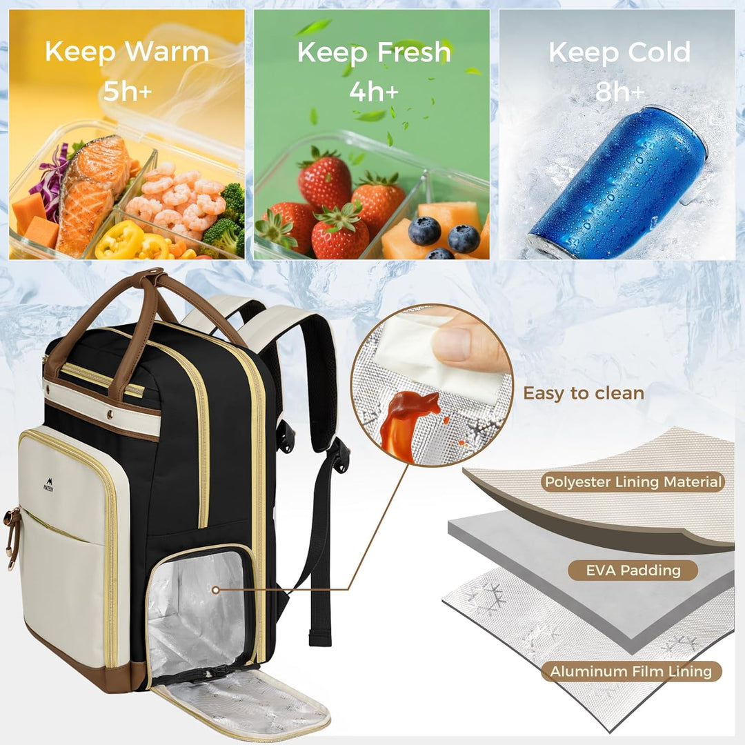 MATEIN Mochila de trabajo con compartimento para el almuerzo desmon...