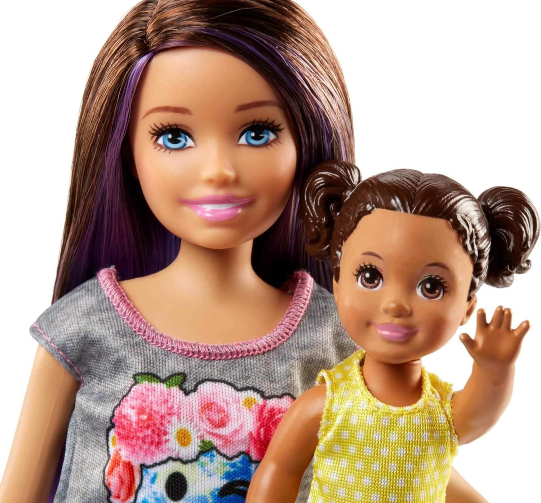 Barbie - Set de juegos de niñera con muñeca Skipper, muñeco bebé, c...