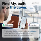 Apple MFi - Soporte para pasaporte rastreable para viajes (solo iOS) funciona con Apple Find My, funda recargable para pasaporte Air de 3 años de duración de la batería, cartera de viaje