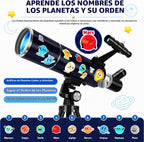 Kit de telescopio portátil de 3.150 in para adultos y niños con