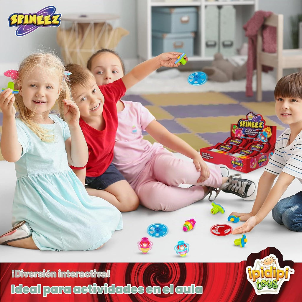 IPIDIPI TOYS Spineez - Platillo volador iluminado, paquete de 12, color