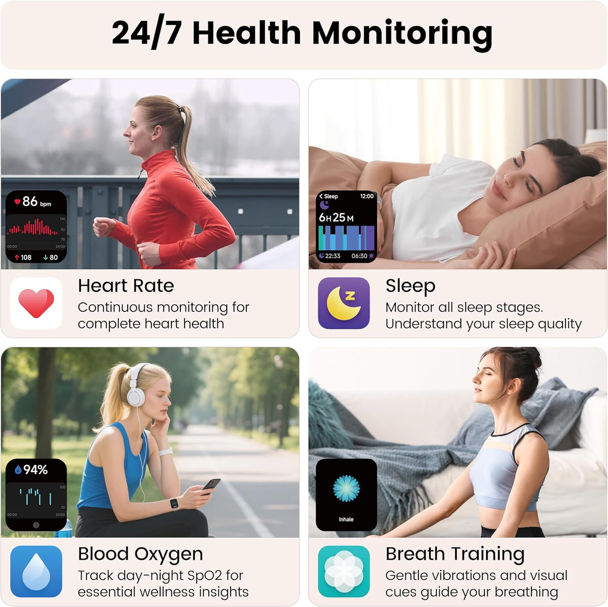 Reloj inteligente con Alexa integrado, rastreador de fitness de llamadas