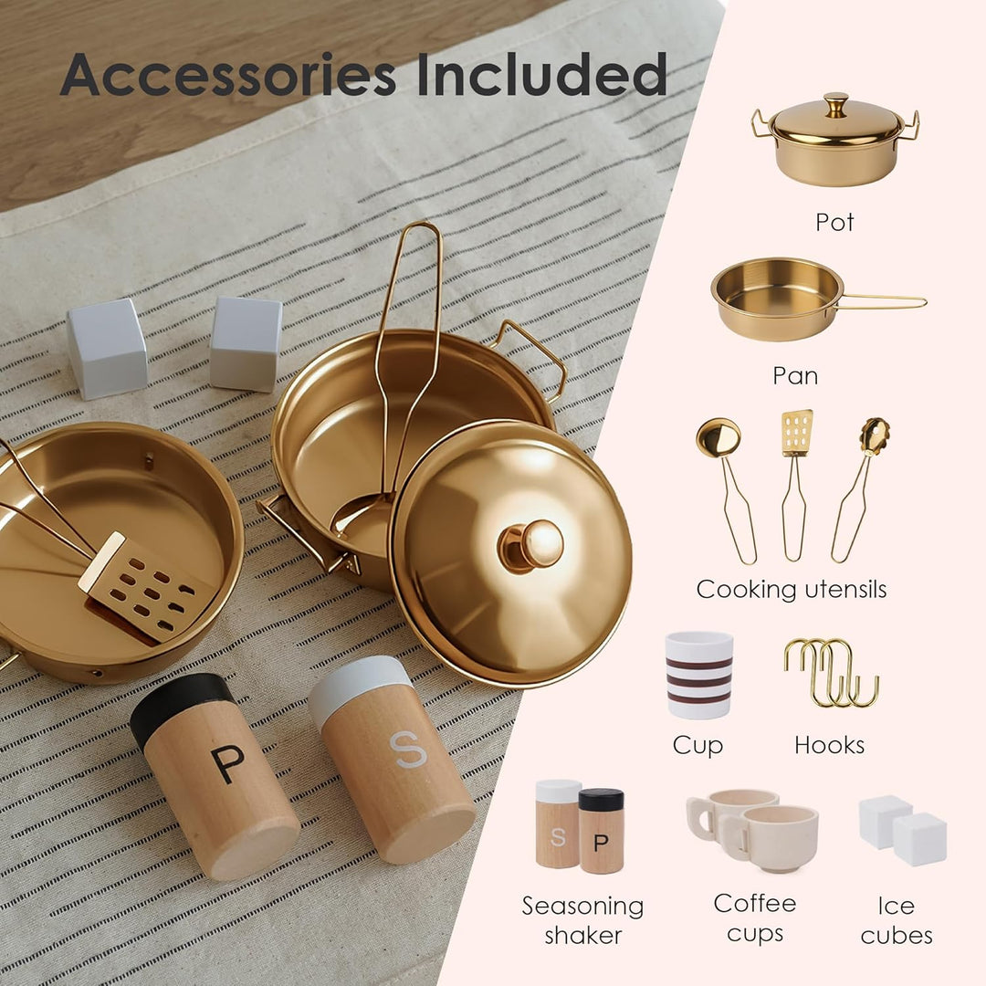 Cocina de Juguete de Madera Rosa para Niños - Electrodomésticos Rea...