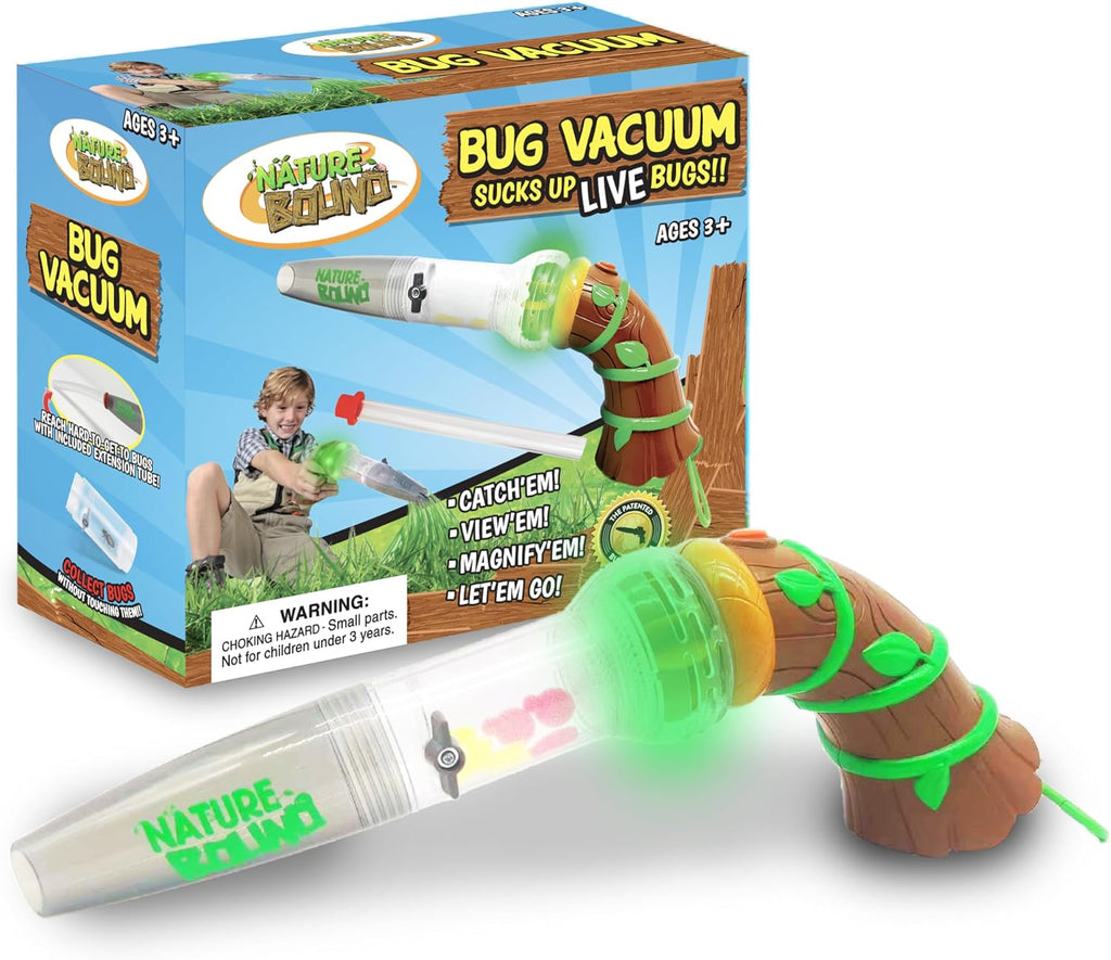 Nature Bound - Juguete para atrapar insectos, aspiradora de insectos ecológica, atrapar y liberar para jugar en interiores y exteriores, edades de 3 a 12, kit completo para niños (Estilo mejorado)