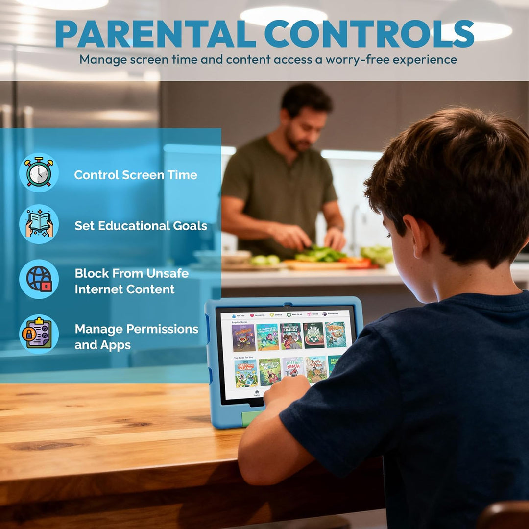 Contixo Tablet A10 para niños con 14 aplicaciones, Lingokids y Epic...