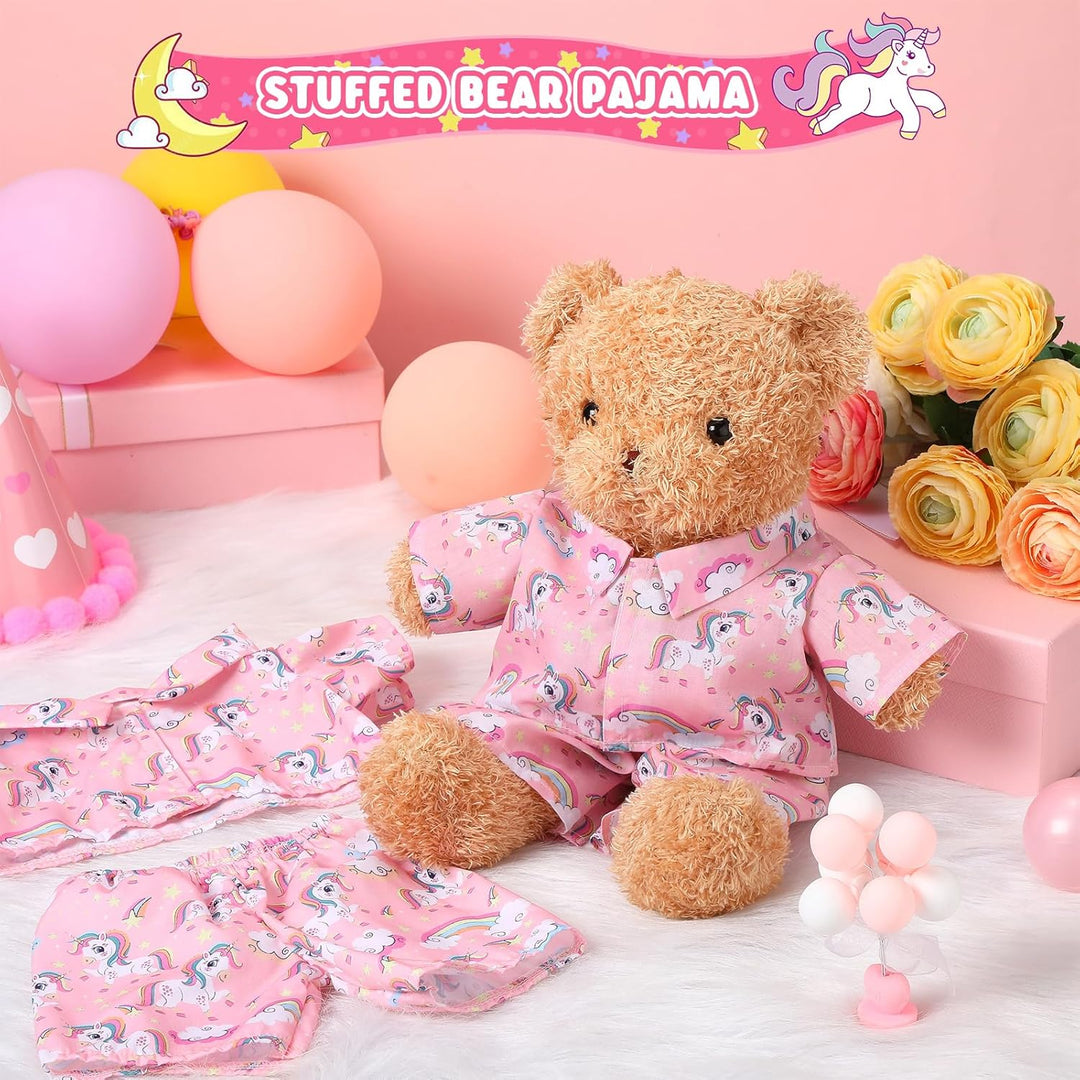 Litherr S 2 juegos de pijamas de oso de peluche azul y