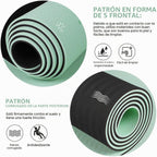 Esterilla de yoga antideslizante TPE Gruper extra ancha con marca de alineación, 72"L x 32"A x 0.32"/0.24"E (183cm x 80cm x 8mm/6mm), esterilla antideslizante para ejercicios con correa de transporte