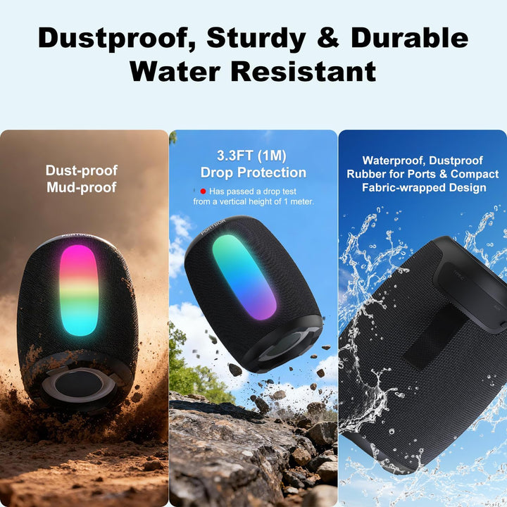 Altavoz Bluetooth, inalámbrico portátil, potente sonido estéreo\/8...