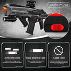 SOFITEN Pistola de juguete automática con alcance ajustable, rifle de francotirador de juguete eléctrico con chaleco, linterna, agarre, juegos de disparo para interiores y exteriores, regalos para