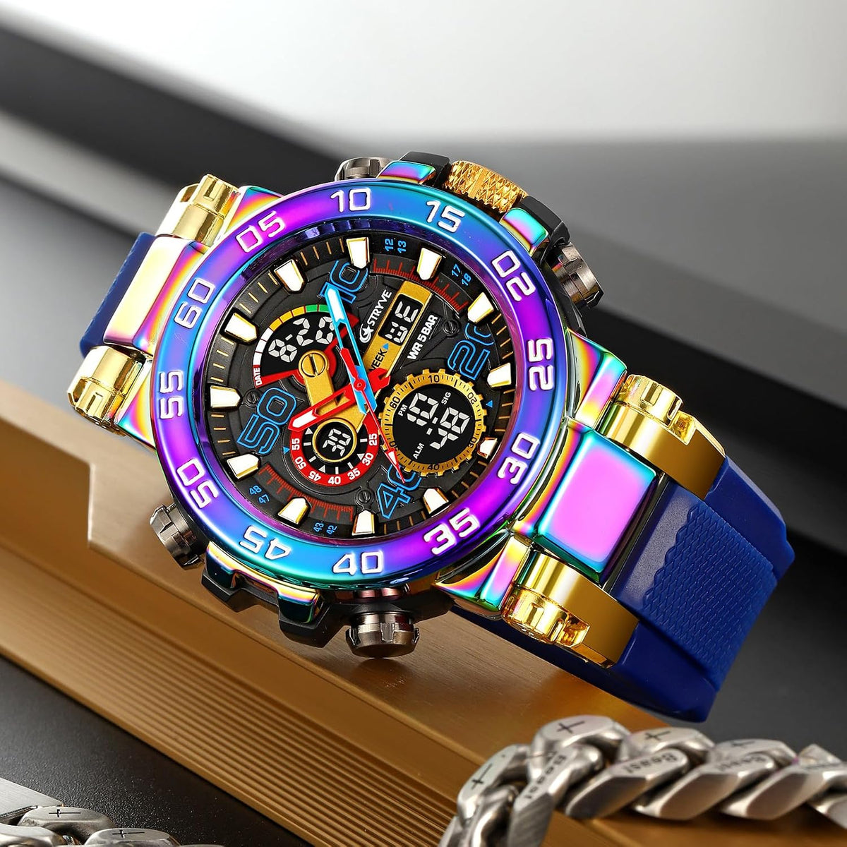 FANMIS Reloj digital analógico para hombre, reloj deportivo táctico militar
