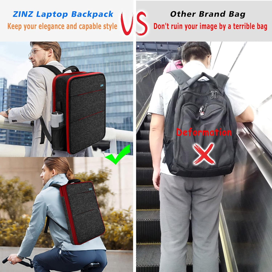 ZINZ Mochila delgada y expandible para laptop con funda de 15, 15.6...