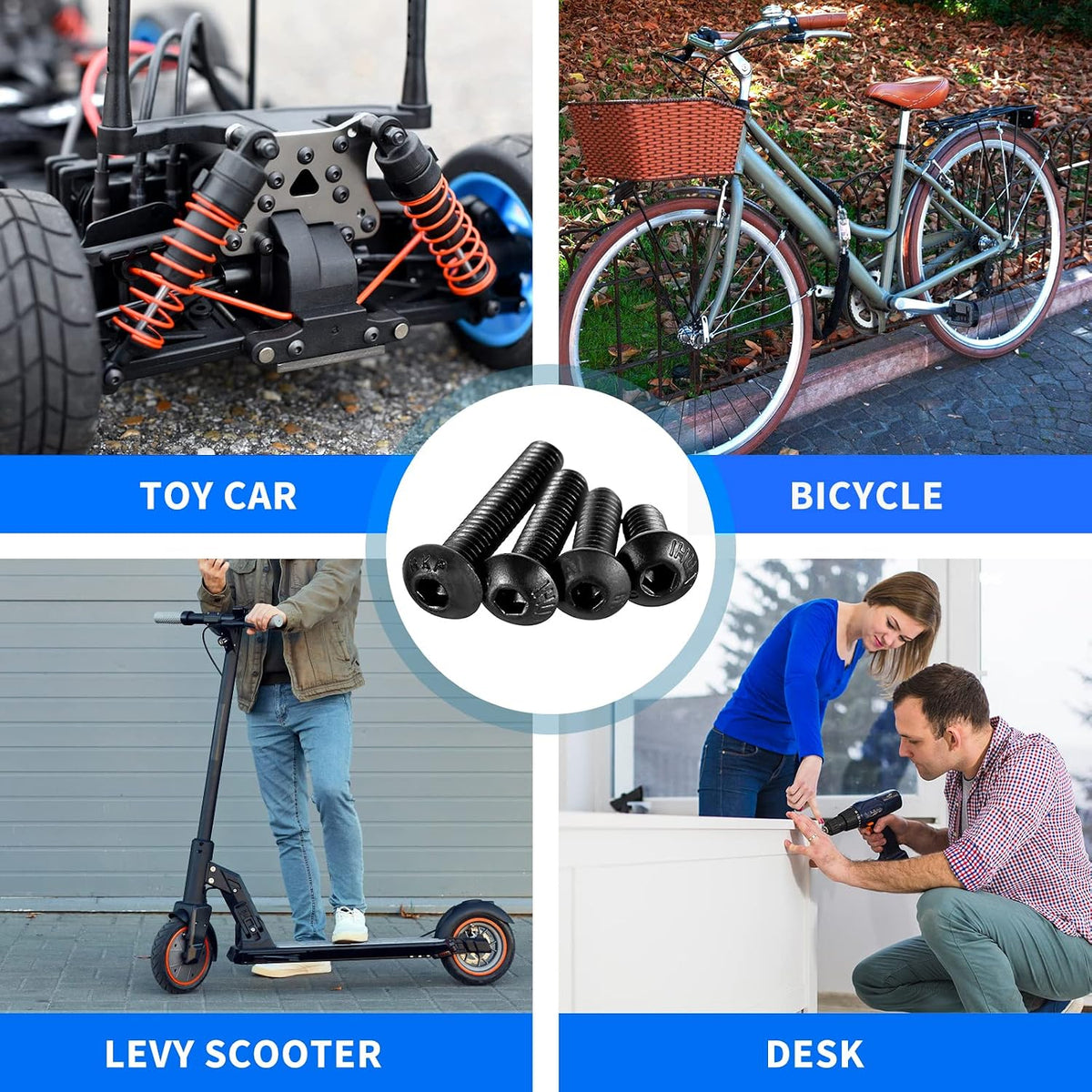 Kit de Surtido de Tornillos de Máquina de 1705 Piezas, Kit de Pernos y Tuercas Métricas M2 M3 M4 M5 con Arandelas de Seguridad y Planas, Juego de Tornillos de Cabeza Hexagonal de Botón de Acero
