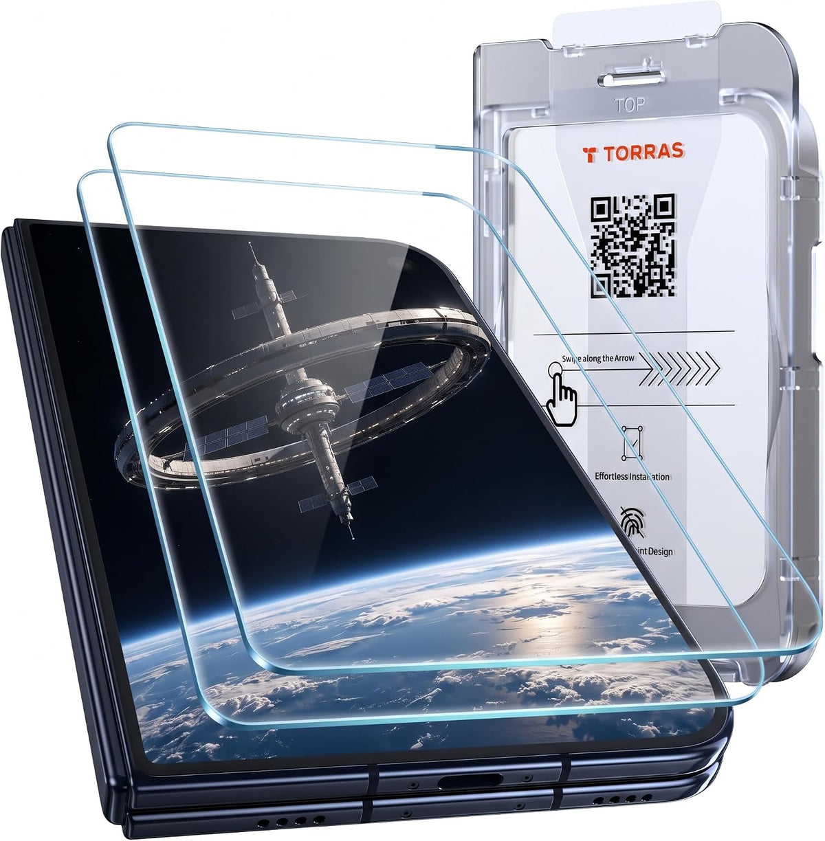TORRAS Solo para Q3 Spin Case iPhone Duo Protector de pantalla, 2 paquetes