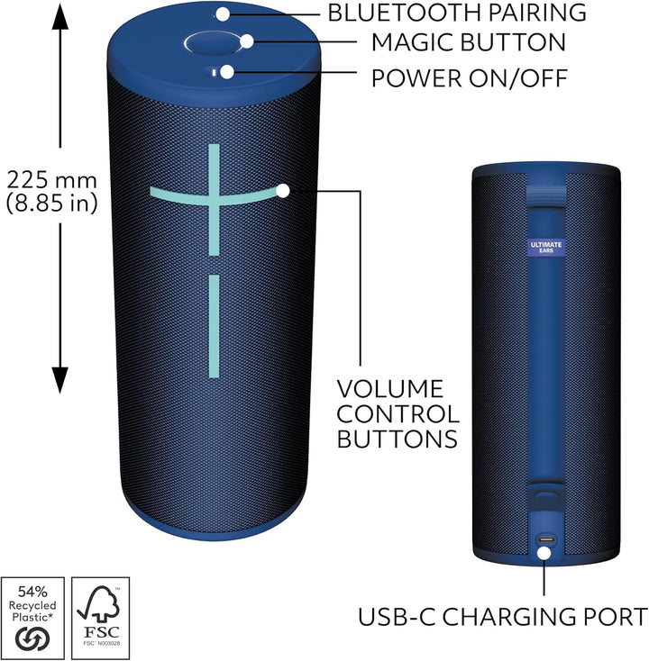 Ultimate Ears MEGABOOM 4, altavoz Bluetooth portátil impermeable, s...