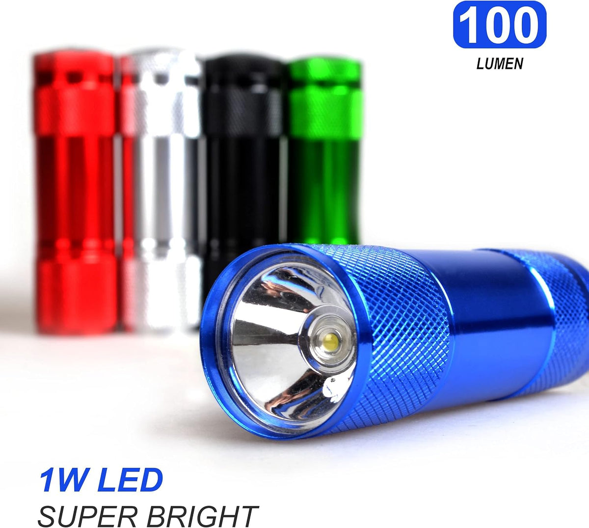 FASTPRO Juego de 20 linternas LED de aluminio con pilas AAA (1W)