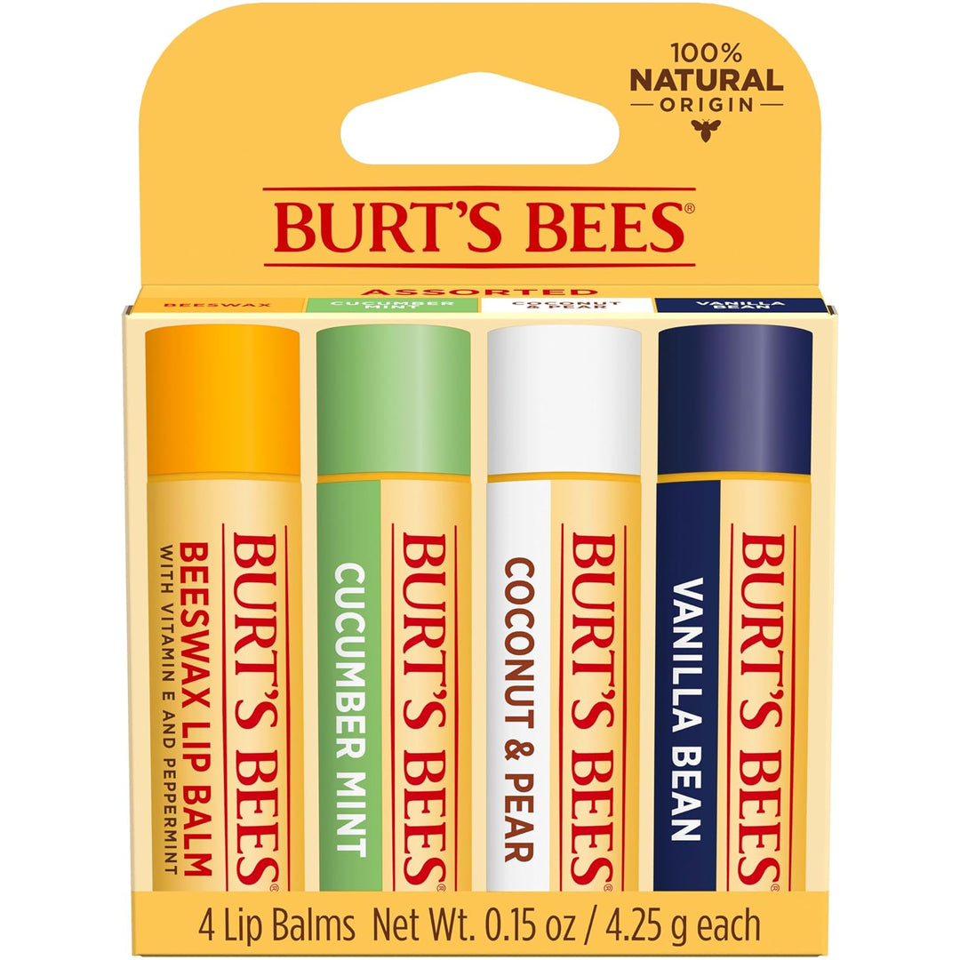 Burt's Bees Bálsamo labial hidratante 100% natural, paquete múl...