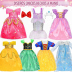 Set de 9 piezas de ropa para muñecas American Doll de 18 pulgadas, conjuntos de ropa para muñecas que incluyen 7 vestidos diferentes de princesas, diadema, lazo para el cabello, regalo de Navidad y cumpleaños para niñas