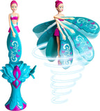Sky Dancers Muñeca voladora, juguete de tirar, sin baterías, brillo turquesa
