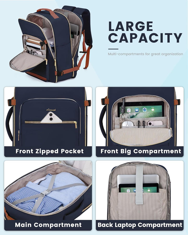 LOVEVOOK Mochila de viaje para mujeres y hombres, 40L, aprobada por...