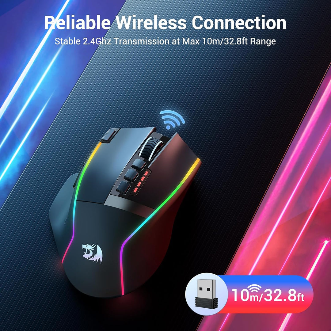 Redragon Ratón Inalámbrico para Juegos, Ratón Ergonómico 16000 DPI...