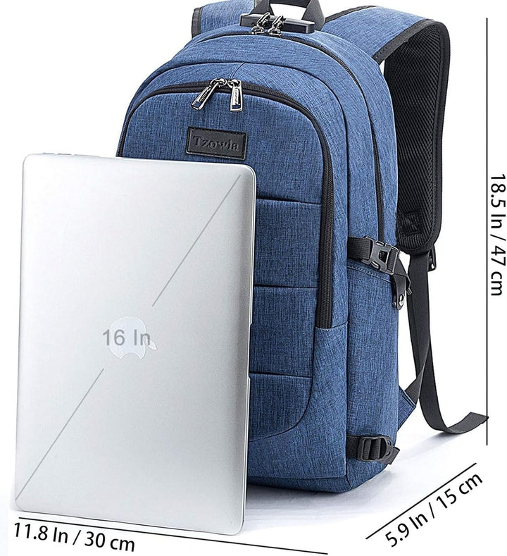 Tzowla, mochila de negocios para computadora portátil antirrobo, co...