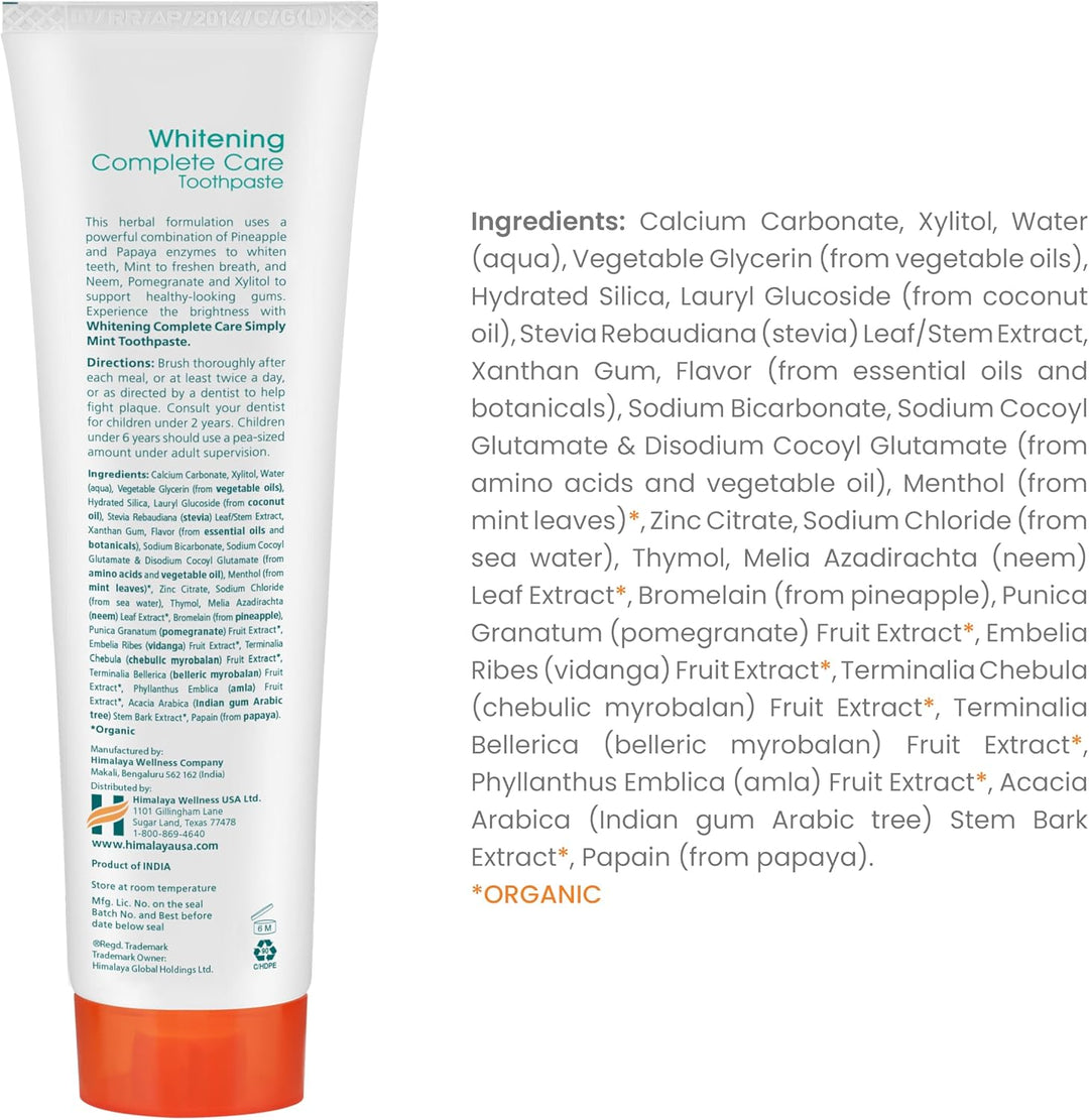 Himalaya Botanique Pasta dental blanqueadora de cuidado completo, b...
