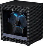 Mcbazel Enrollador de reloj para relojes automáticos, 4 modos de rotación con motor súper silencioso, luz LED azul, almohadas de espuma viscoelástica, regalo para hombres y mujeres [negro]
