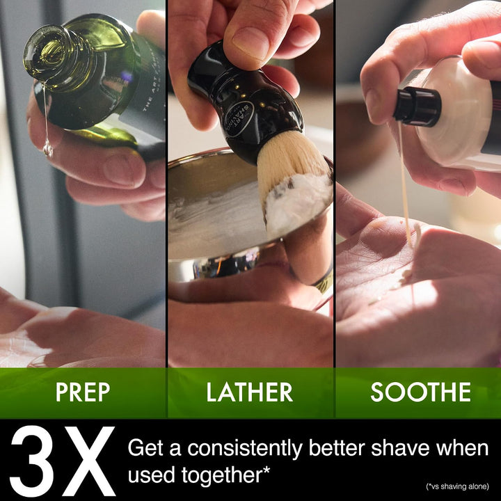 El arte de afeitar el aceite de barba pre afeitado para hombres