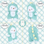 Animal de Peluche Oso Teddy, Juguetes de Peluche Oso Teddy con Capucha Removible Patas Movibles, 13'' Suave Lindo Apoyo Emocional Peluches Rellenos con Ropa de Dinosaurio Regalos para Niñas Niños