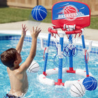 Juego de aro de baloncesto y lanzamiento de anillos 2 en 1, juguetes flotantes de piscina para niños