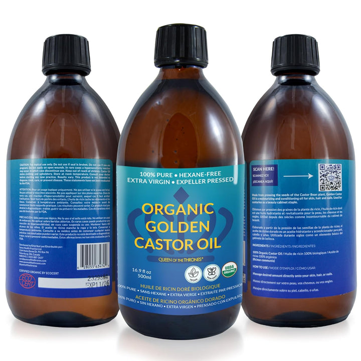 Aceite de Ricino Orgánico QUEEN OF THE THRONES | 100% Puro para Cab...