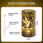 Lámpara Lámpara de mesa de metal LED Tallado Proyector Luz nocturna