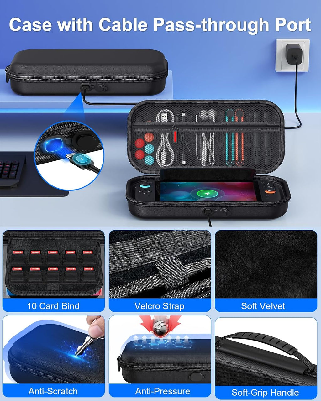 Estuche Bundle de Accesorios para Switch 2, Carga, Grip para Nintendo Switch 2
