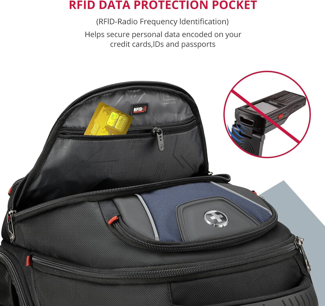 Mochila de diseño Swissdigital Circuit para hombres, Negro\/Azul, G...