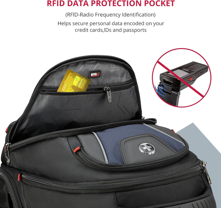 Mochila de diseño Swissdigital Circuit para hombres, Negro\/Azul, G...