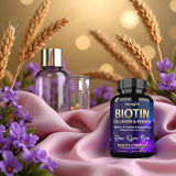 Biotina con ácido hialurónico, queratina y suplementos de colágeno...