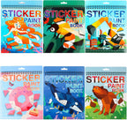6 PCS Libros de Calcomanías para Pintar por Números para Niños y Niñas de 4-8 Años Animales del Océano Vehículos Postres Sirenas Insectos Calcomanías Artículos para Fiestas Carretera Avión Libro de