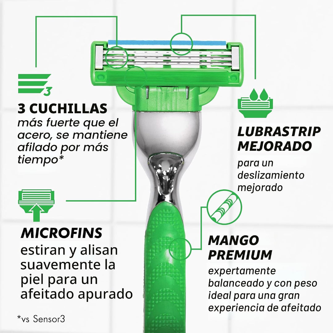 Gillette Mach3 - Maquinillas de afeitar sensibles para hombres, 1 m...
