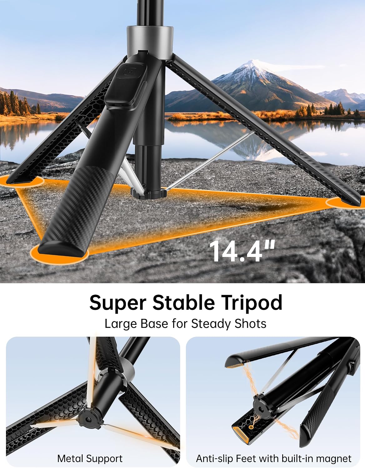 Trípode magnético para teléfono de 70 pulgadas, trípode para selfie stick para iPhone MagSafe y cámara