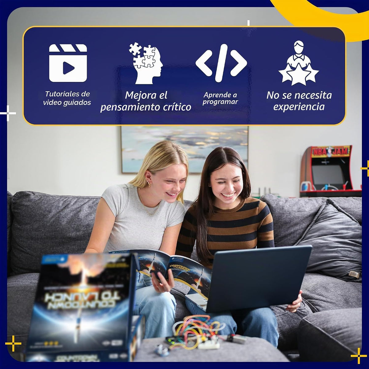 LINGO Cuenta regresiva para lanzar el kit de codificación STEM - Construye, codifica y explora conceptos de lanzamiento de cohetes - Kits de ciencia para mayores de 13 años para cumpleaños y vacaciones