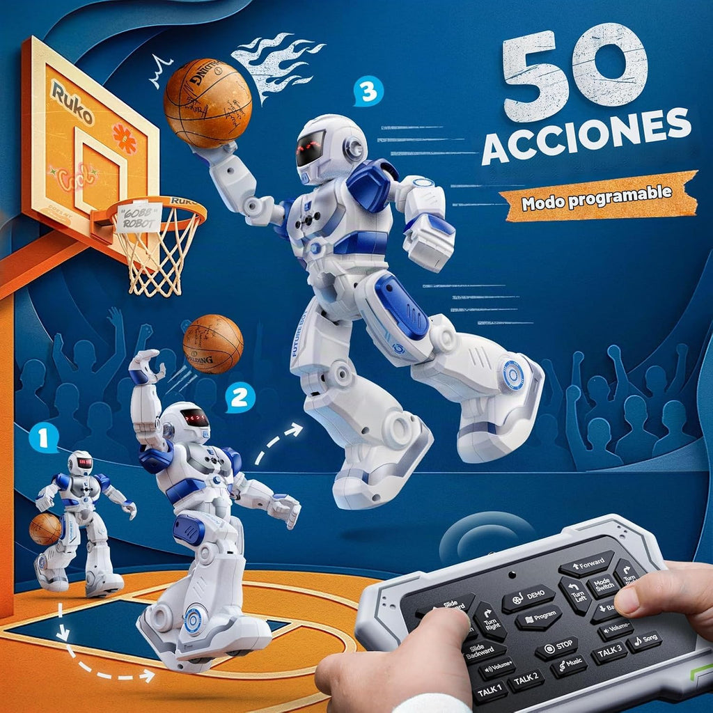 Ruko 6088 Robot programable para niños de 3 a 6 años, azul clásico