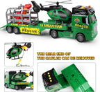 Dwi Dowellin Camión Transportador Juguetes para Niños, Camión de dinosaurios
